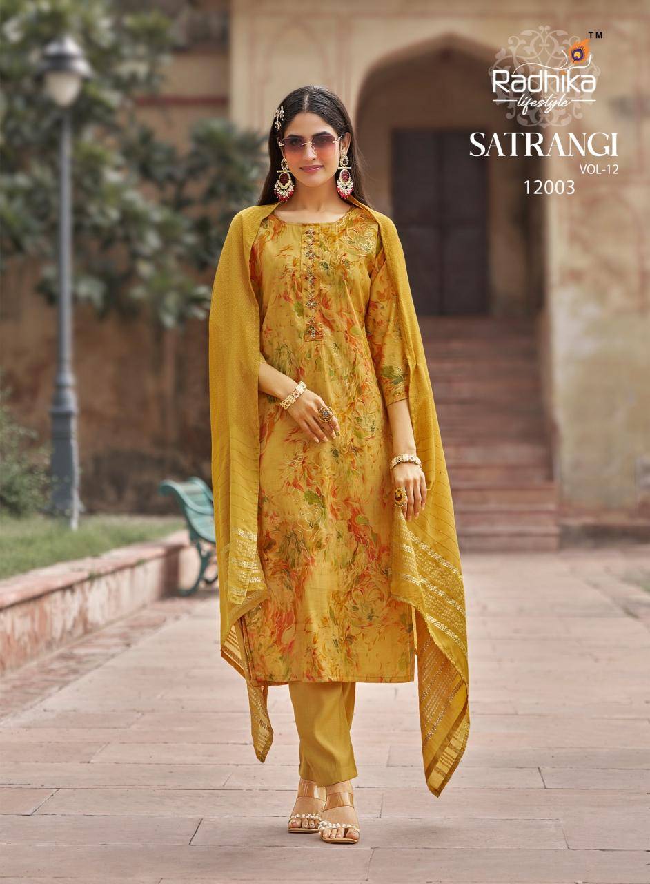 Radhika lifestyle satrangi vol 12  Ladies kurti wholesale market in Mumbai